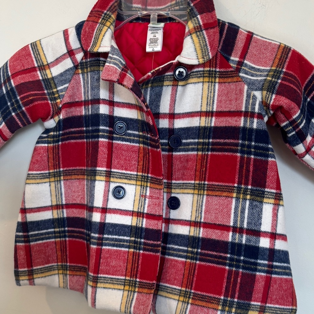 Little Me Red and Blue Plaid Jacket - Picture 2 of 5